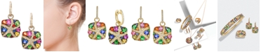 EFFY Collection Watercolors by EFFY&reg; Multicolor Sapphire (3-1/3 ct. t.w.) and Diamond (1/4 ct. t.w.) Starfish Earrings in 14k Gold, Created for Macy's